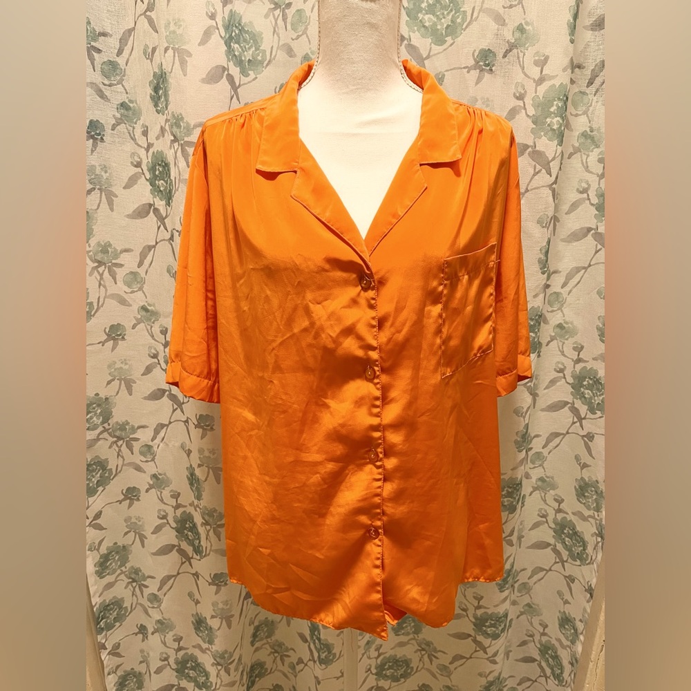 Vintage campus casuals orange blouse
